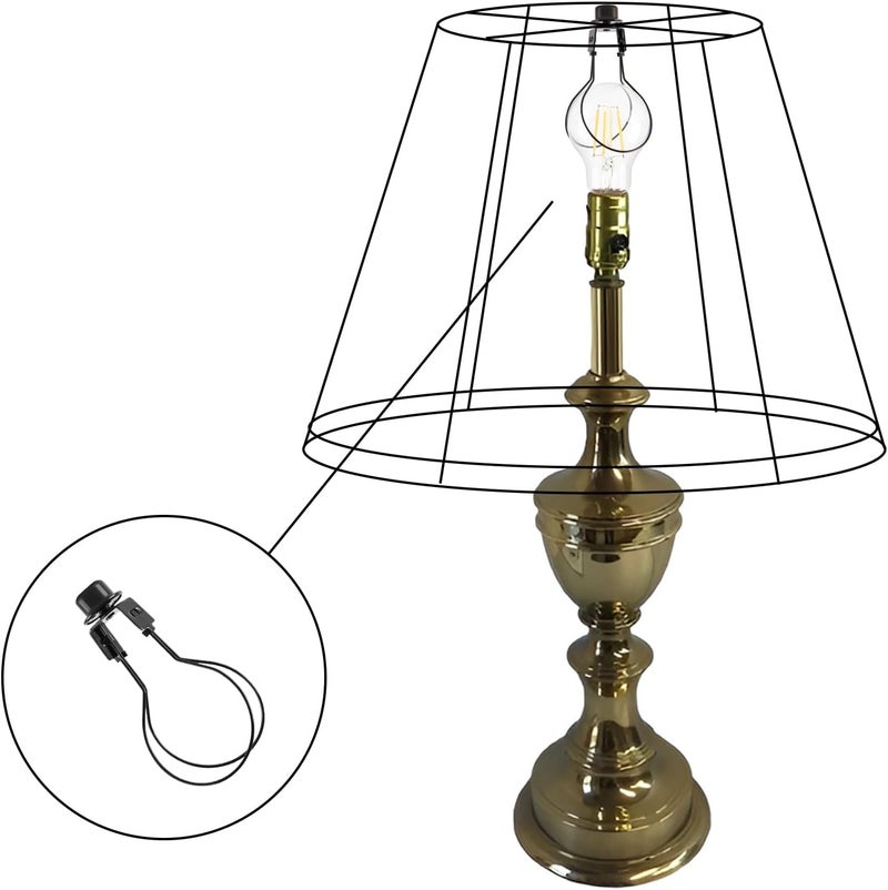 OmiSun Lamp Shade Light Bulb Clip Adapter, Clip on Lampshade Adapter Includes Finial and Lampshade Levellers to Keep Lamp Shade in Place, Lamp Shade Holder for Clip On Light Bulbs Black 2 Pack - Image 3